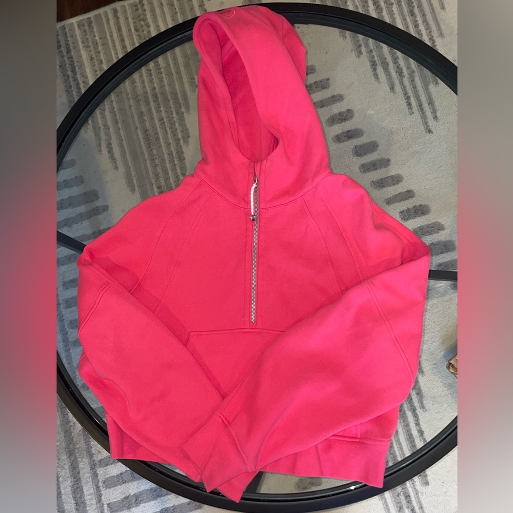 New Lululemon pink oversized half-zip hoodie